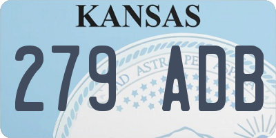 KS license plate 279ADB