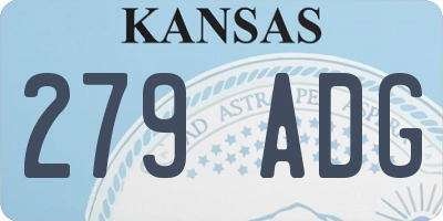 KS license plate 279ADG