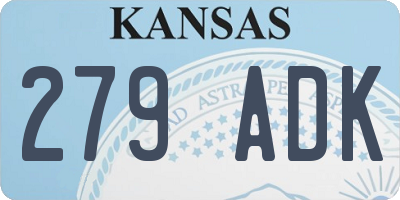 KS license plate 279ADK