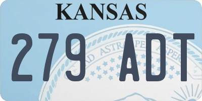 KS license plate 279ADT