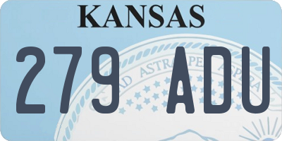 KS license plate 279ADU