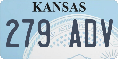 KS license plate 279ADV