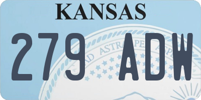 KS license plate 279ADW