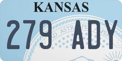 KS license plate 279ADY