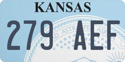 KS license plate 279AEF