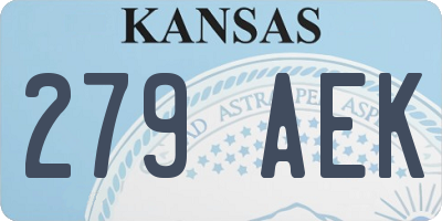 KS license plate 279AEK