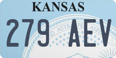 KS license plate 279AEV