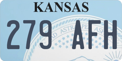 KS license plate 279AFH