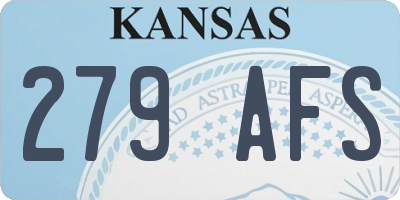 KS license plate 279AFS