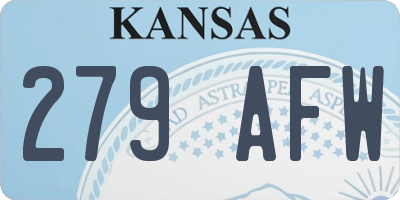 KS license plate 279AFW