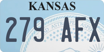 KS license plate 279AFX