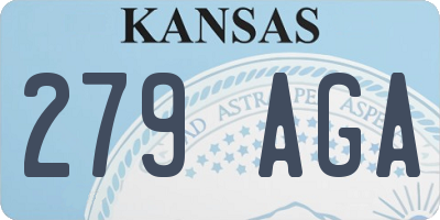 KS license plate 279AGA