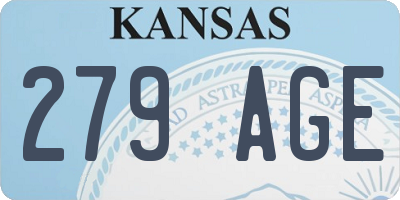 KS license plate 279AGE