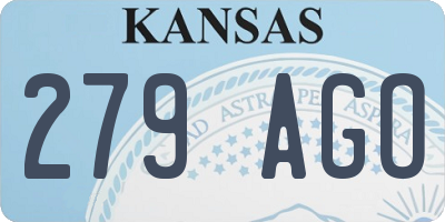 KS license plate 279AGO