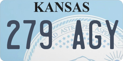 KS license plate 279AGY
