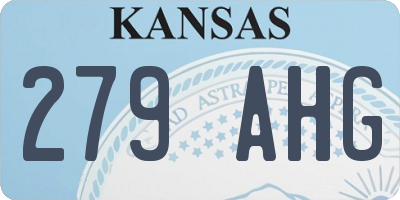 KS license plate 279AHG