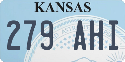 KS license plate 279AHI