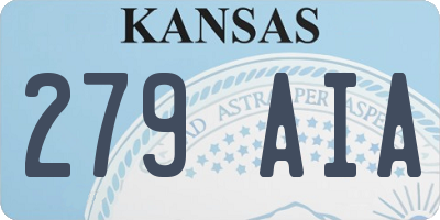 KS license plate 279AIA