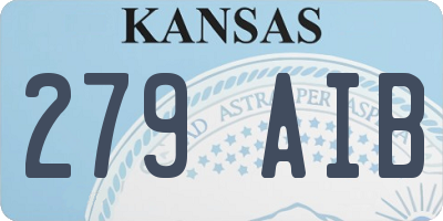 KS license plate 279AIB