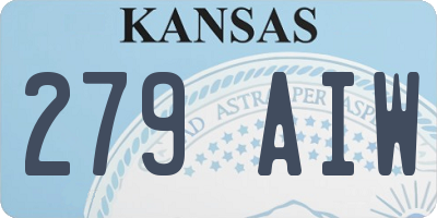 KS license plate 279AIW