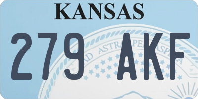 KS license plate 279AKF