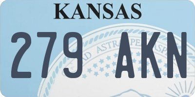 KS license plate 279AKN
