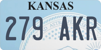 KS license plate 279AKR
