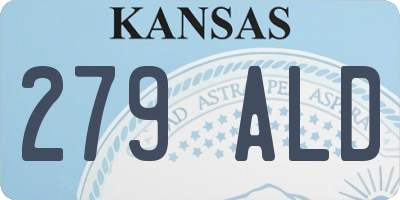 KS license plate 279ALD
