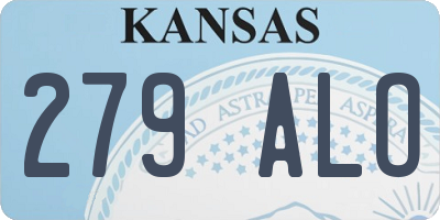 KS license plate 279ALO
