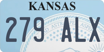 KS license plate 279ALX