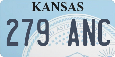 KS license plate 279ANC