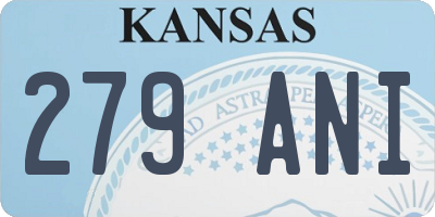 KS license plate 279ANI