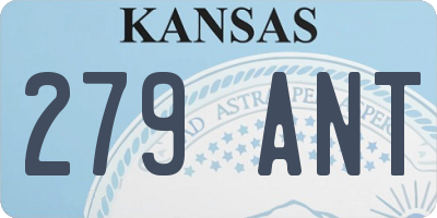 KS license plate 279ANT