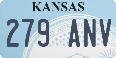 KS license plate 279ANV