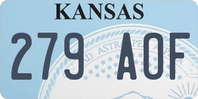 KS license plate 279AOF