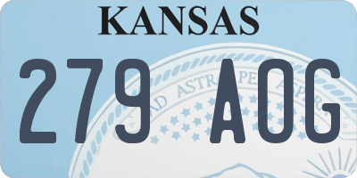 KS license plate 279AOG
