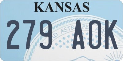 KS license plate 279AOK
