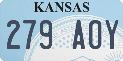 KS license plate 279AOY