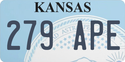 KS license plate 279APE