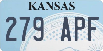 KS license plate 279APF