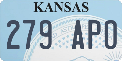 KS license plate 279APO