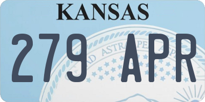 KS license plate 279APR