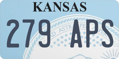 KS license plate 279APS