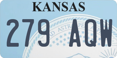 KS license plate 279AQW