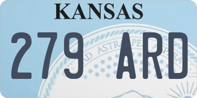 KS license plate 279ARD
