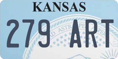 KS license plate 279ART