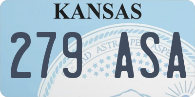 KS license plate 279ASA