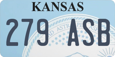 KS license plate 279ASB