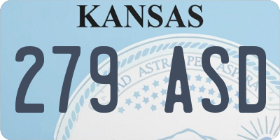 KS license plate 279ASD