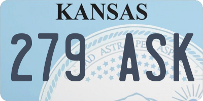 KS license plate 279ASK